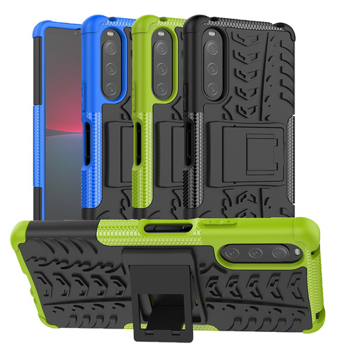 Outdoor H�lle f�r Sony Xperia 10 IV Tire Rutschfest Kickstand PC TPU Cover Case