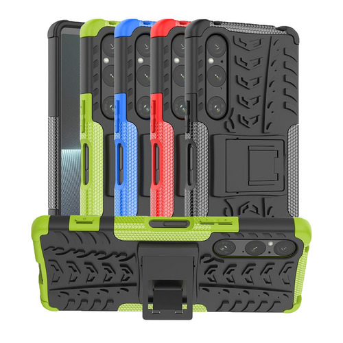 Outdoor H�lle f�r Sony Xperia 1 V Tire Rutschfest Kickstand PC TPU Cover Case