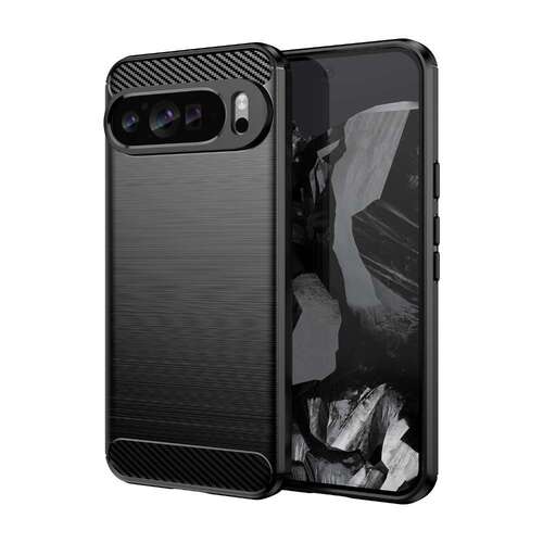 TPU H�lle f�r Google Pixel 9 PRO XL Carbon Fiber Skin Brushed Schutzcover Case 