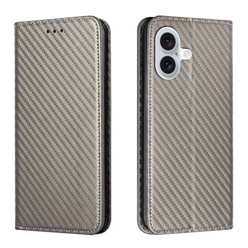 Handy Tasche f�r Apple iPhone 16 PLUS Carbon Fiber Wallet H�lle Magnet Etui Case 