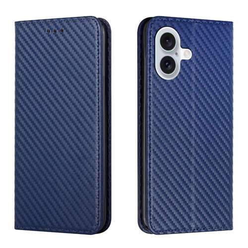 Handy Tasche f�r Apple iPhone 16 PLUS Carbon Fiber Wallet H�lle Magnet Etui Case 