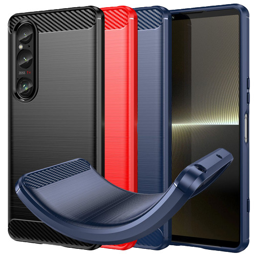TPU H�lle f�r Sony Xperia 1 VI Carbon Fiber Skin Brushed Schutzcover Soft Case