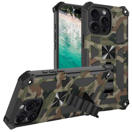 Outdoor H�lle f�r Apple iPhone 16 PRO MAX Camouflage Shockproof PC Schutzcover 