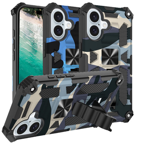 Outdoor H�lle f�r Apple iPhone 16 PLUS Camouflage Shockproof Schutz Armor Cover