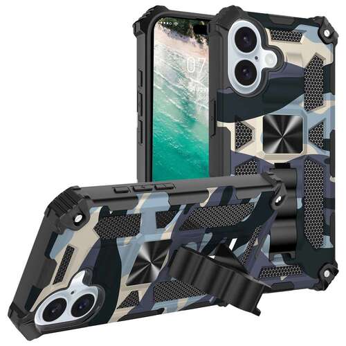 Outdoor H�lle f�r Apple iPhone 16 Camouflage Shockproof Schutz Cover Armor Kick 