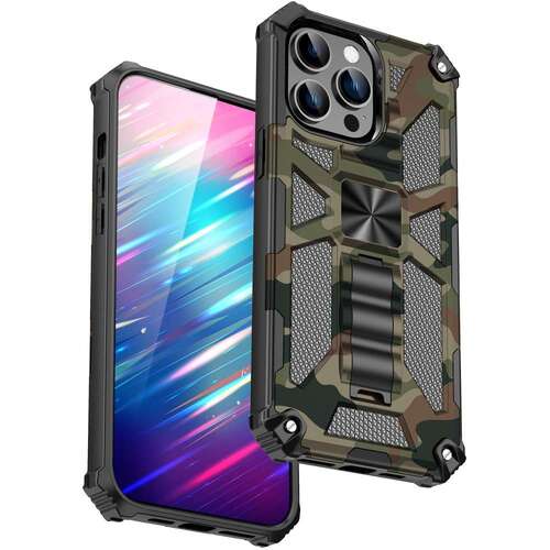 Outdoor H�lle f�r Apple iPhone 15 PRO MAX Camouflage Shockproof PC Schutzcover 