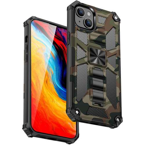 Outdoor H�lle f�r Apple iPhone 15 PLUS Camouflage Shockproof Schutz Armor Cover 