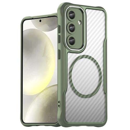 Hybrid H�lle f�r Samsung Galaxy S25 Carbon MagSafe Shockproof TPU PC Handy Cover 