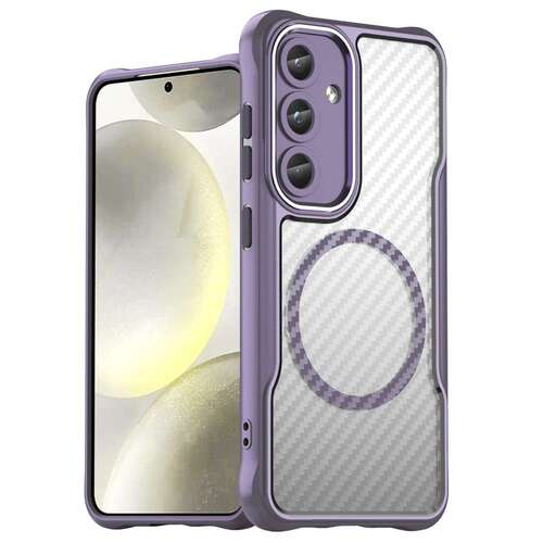 Hybrid H�lle f�r Samsung Galaxy S25 Carbon MagSafe Shockproof TPU PC Handy Cover 