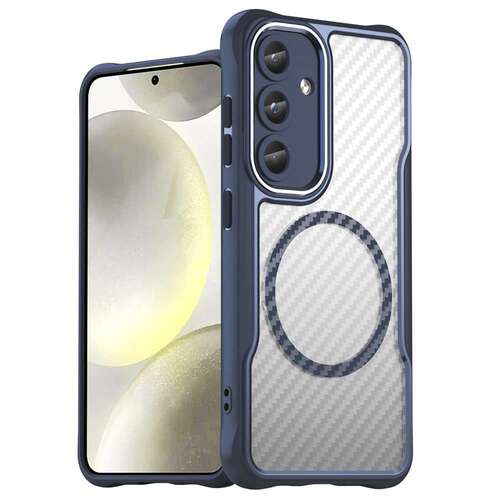 Hybrid H�lle f�r Samsung Galaxy S25 Carbon MagSafe Shockproof TPU PC Handy Cover 