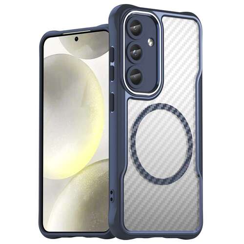 Hybrid H�lle f�r Samsung Galaxy S25 PLUS Carbon MagSafe Shockproof TPU Cover 