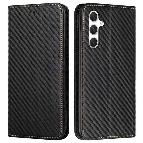 Handy Tasche f�r Samsung Galaxy A16 Carbon Fiber Wallet H�lle Magnet Klapp Etui 