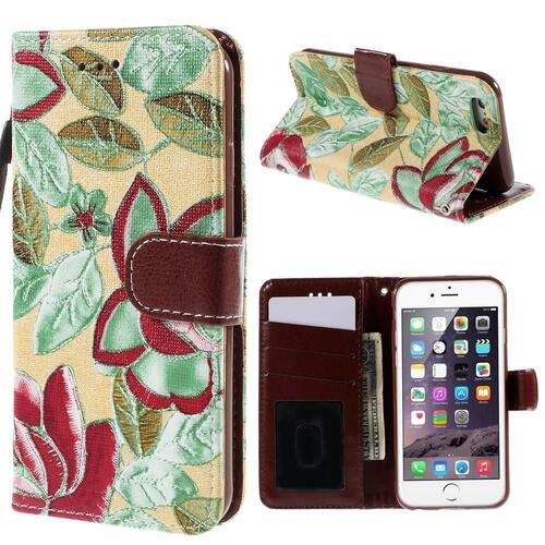 Wallet Case f�r Apple iPhone 6 6S Handy Tasche Elegant Flowers Book Etui 