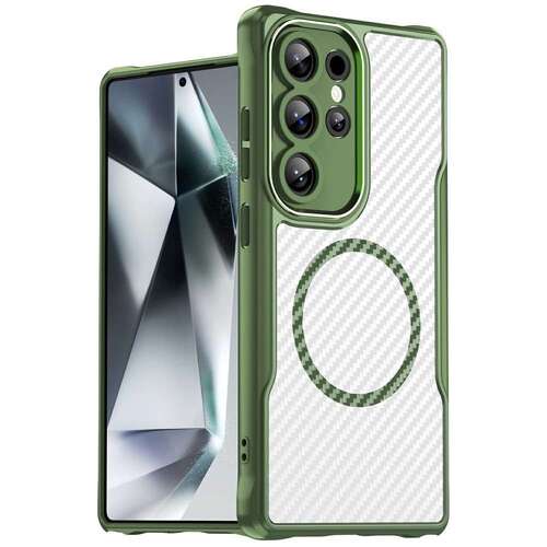 Hybrid H�lle f�r Samsung Galaxy S25 ULTRA Carbon MagSafe Shockproof TPU Cover 