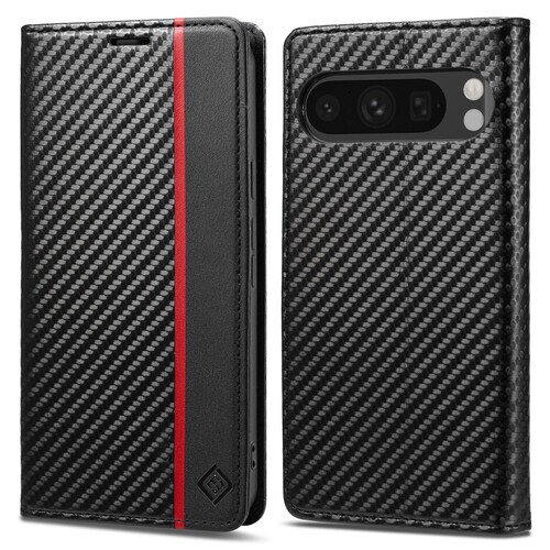 LC.IMEEKE Handy Tasche f�r Google Pixel 10 PRO XL Carbon Wallet Stripe H�lle 