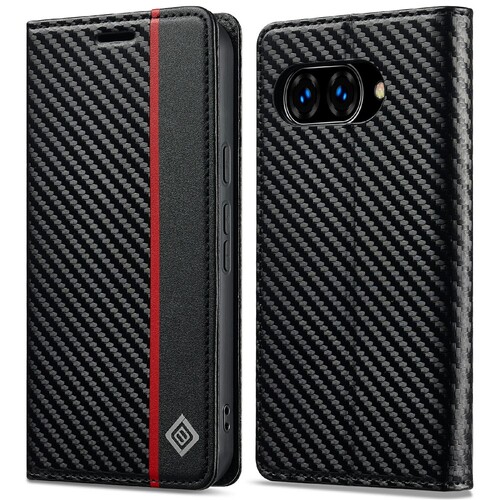 LC.IMEEKE Handy Tasche f�r Google Pixel 9a Carbon Wallet Stripe H�lle Etui Case 