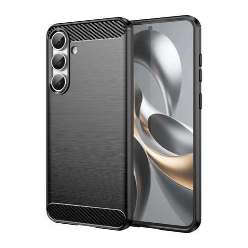 TPU H�lle f�r Samsung Galaxy S25 FE Carbon Fiber Skin Brushed Schutzcover Case 