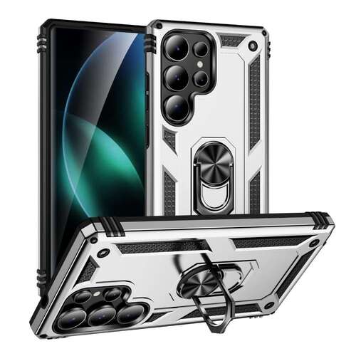 Outdoor H�lle f�r Samsung Galaxy S25 ULTRA TPU PC Hybrid Ringhalter Cover Case 