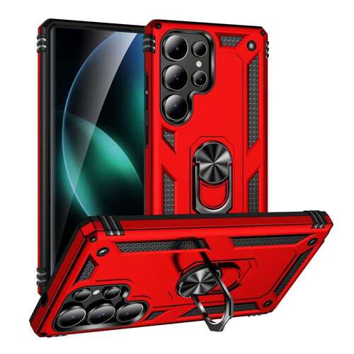 Outdoor H�lle f�r Samsung Galaxy S25 ULTRA TPU PC Hybrid Ringhalter Cover Case 