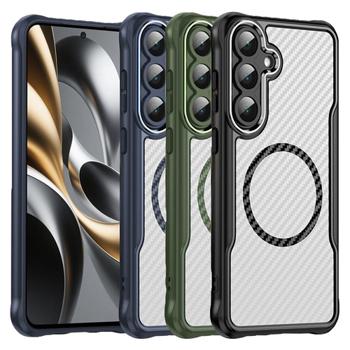 Hybrid H�lle f�r Samsung Galaxy S25 FE Carbon MagSafe Shockproof PC Handy Cover