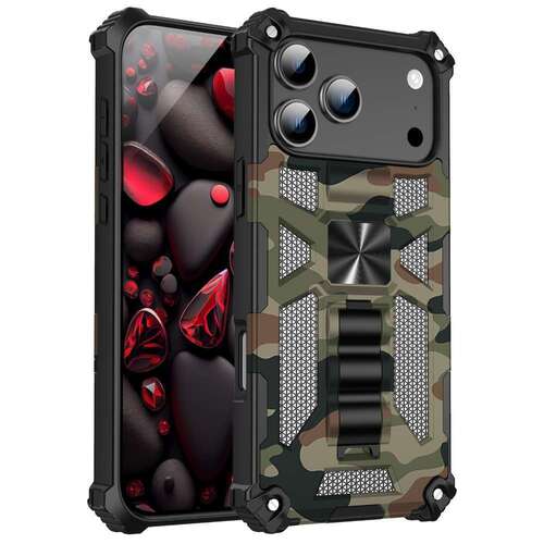 Outdoor H�lle f�r Apple iPhone 17 PRO MAX Camouflage Shockproof PC Schutzcover 