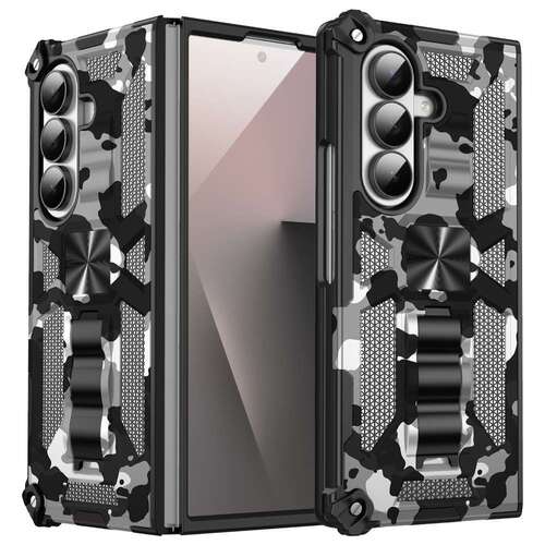 Outdoor H�lle f�r Samsung Galaxy Z Fold7 Camouflage Shockproof PC Schutzcover 
