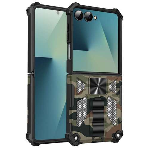 Outdoor H�lle f�r Samsung Galaxy Z Flip7 Camouflage Shockproof PC Schutzcover
