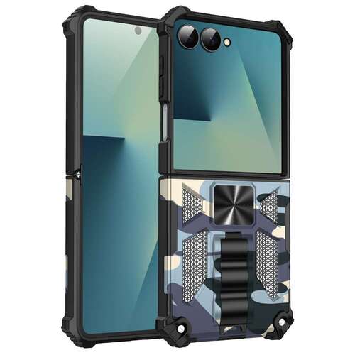 Outdoor H�lle f�r Samsung Galaxy Z Flip7 Camouflage Shockproof PC Schutzcover 