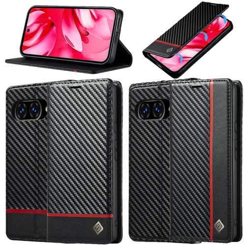 LC.IMEEKE Handy Tasche f�r Google Pixel 10a Carbon Wallet Stripe H�lle Etui Case
