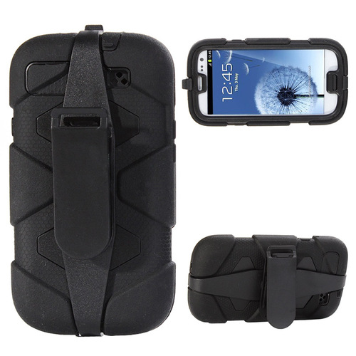 Samsung Galaxy S3 I9300 Outdoor Case Military Duty Silikon Heavy Belt G�rtelclip