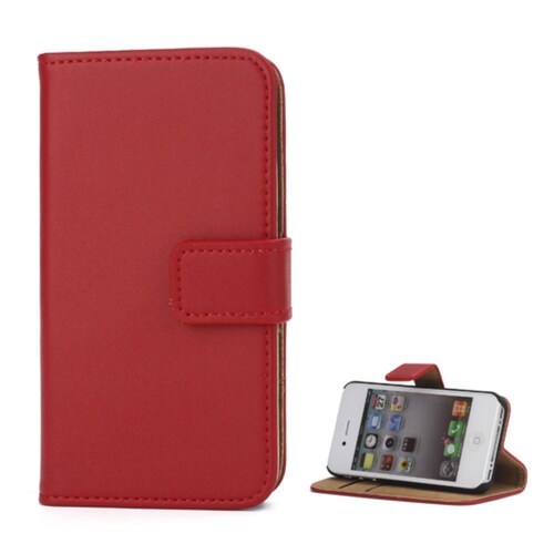Wallet Case f�r Apple iPhone 4 4S Genuine Split Echt Leder