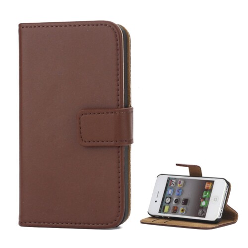 Wallet Case f�r Apple iPhone 4 4S Genuine Split Echt Leder