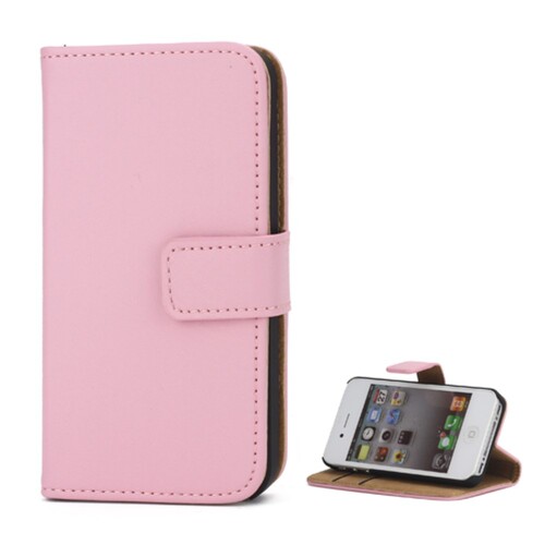 Wallet Case f�r Apple iPhone 4 4S Genuine Split Echt Leder