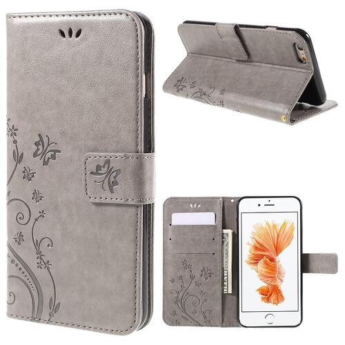 Wallet Case f�r Apple iPhone 6 6S Handy Tasche Butterfly Flower Motiv