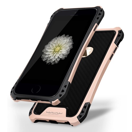 WUW Outdoor Case f�r Apple iPhone 6 6S Shockproof TPU Carbon Optik 