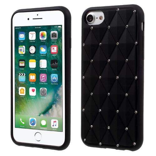 Silikon Case f�r Apple iPhone 8 7 SE 2020 Rhinestone Rhombus Glitzer Bling H�lle