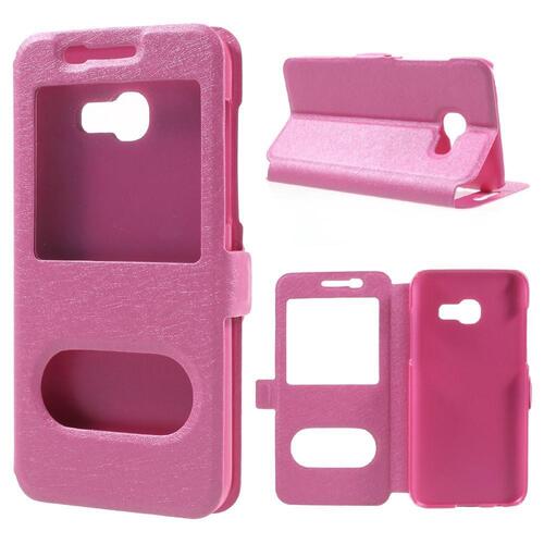 Wallet Case f�r Samsung Galaxy A3 A320 (2017) Dual Window View Silk Book Etui 