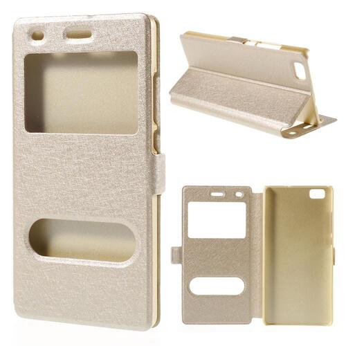 Wallet Case f�r Huawei P8 LITE Dual Window View Silk Book Etui 