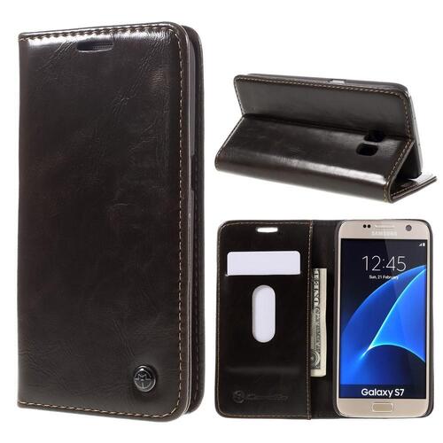 Wallet Case f�r Samsung Galaxy S7 CaseMe Oil Wax Skin Klapp Etui 
