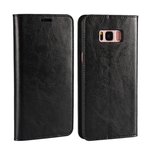 Wallet Case fr Samsung Galaxy S8 PLUS G955 Genuine Split Echt Leder Crazy Horse