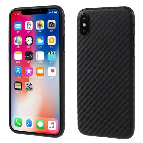 Thin Case f�r Apple iPhone XS X Carbon Fiber Optik Muster