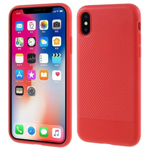 TPU Case f�r Apple iPhone XS X Soft Carbon Fiber Muster