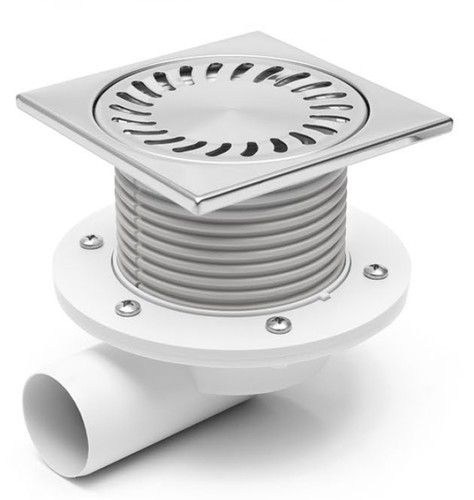 Duschablauf Badablauf Bodenablauf mit Edelstahlrost 150x150mm DN50 (445-X) 