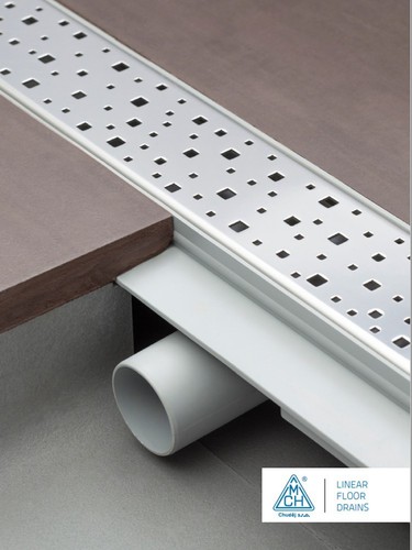 Duschrinne Bodenablauf Edelstahl Ablaufrinne Badablauf flach 65cm Modell: Square