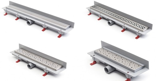 Duschrinne Bodenablauf Edelstahl Ablaufrinne Badablauf flach 85cm , Modell: Square-Wandmontage