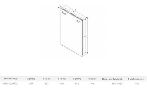 Revisionst�r Revisionsklappe Wartungsklappe aus Edelstahl mit Einbaurahmen 