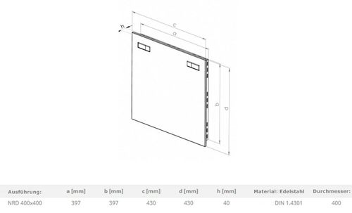 Revisionst�r Revisionsklappe Wartungsklappe aus Edelstahl mit Einbaurahmen 