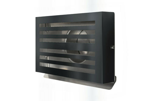 K�chenabluftgitter Abluftgitter L�ftungsgitter f�r Dunstabzug aus Edelstahl mit isolierter R�ckstauklappe DN 150 - Schwarz - RAL 7021