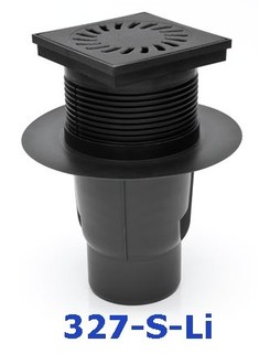 Hofablauf mit Gu�eisenrost Belastung bis 1500 kg DN 110 150x150 mm 827 S Li 