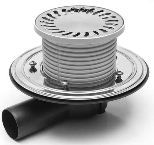 Duschablauf Edelstahlrost  rund 137 mm  DN 50   incl Dichtungsmatte  381D 391 1